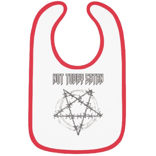 Occultism Barbed Wire Pentagram Not Today Satan Bibs