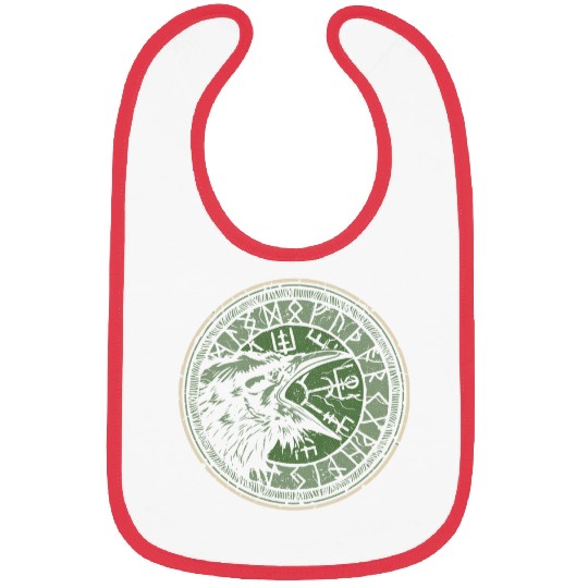 Valhalla Raven Ravens Odins Runes Norse Compass Viking 25 Bibs