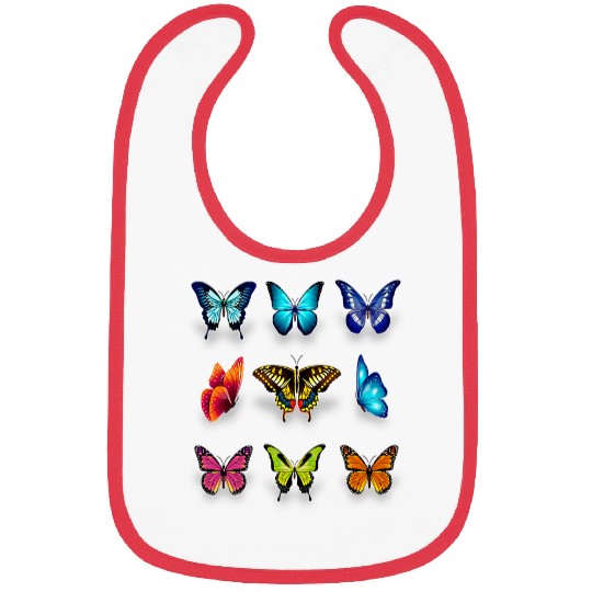 Nine Beautiful Butterflies Bibs