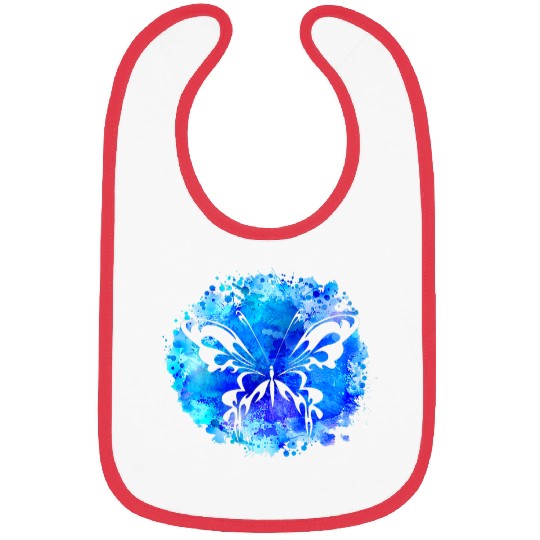 Watercolor Butterfly Printed Graphic Bibs