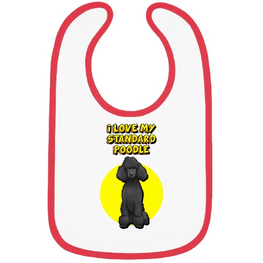 I Love My Black Standard Poodle Bibs