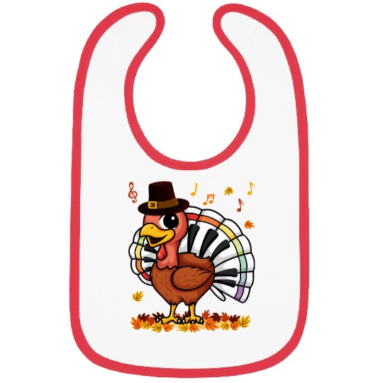 Piano turkey music teacher Bibs