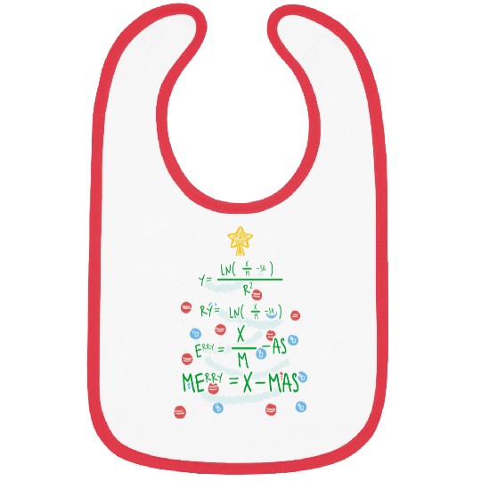 Merry xmass Christmas Tree Lover Teaching Staff Math Students 24 Bibs
