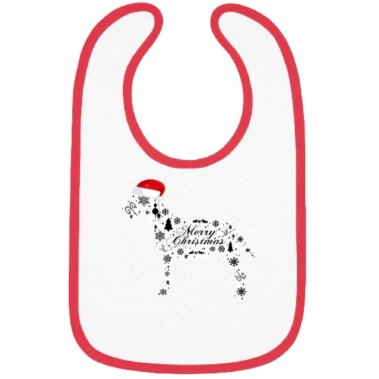 Merry xmass Bull Terrier Dog Christmas Bibs