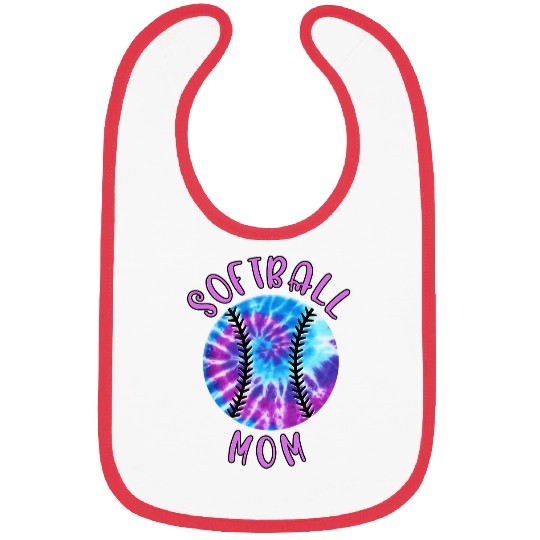 Softball Mom Purple Daze Tie Dye Bibs
