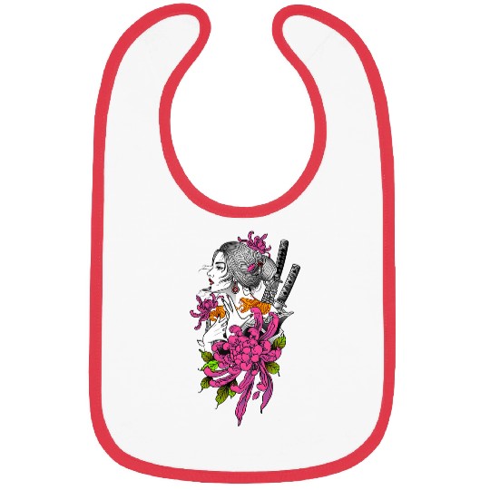 Japan Samurai Geisha vintages Sakura Blossom Cherry Scenery Bibs