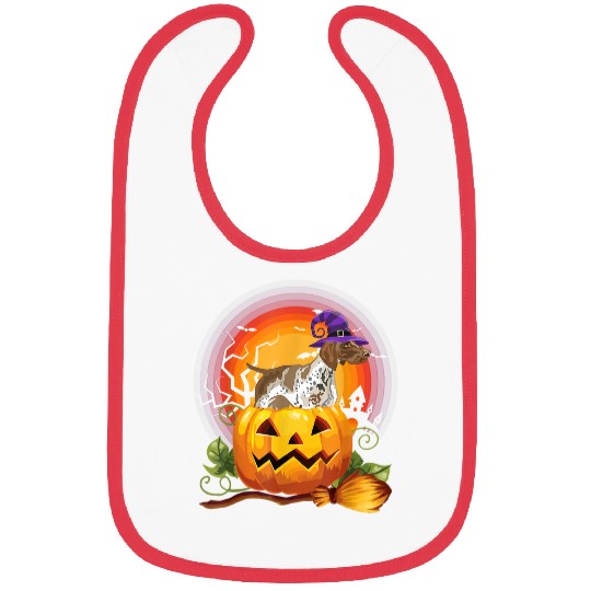 Dog German Shorthaired Pointer Witch Pumpkin Halloween GSP Lover 72 Bibs