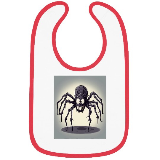 Web Spin Terrifying Spider Cartoon Design Bibs