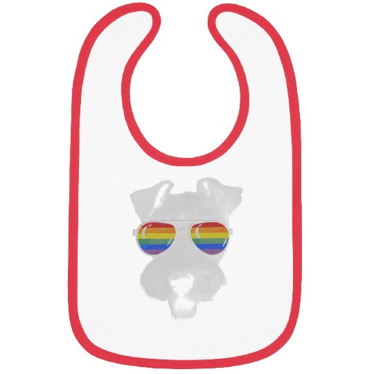 Pride Month Wire fox terrier Rainbow Flag Bibs