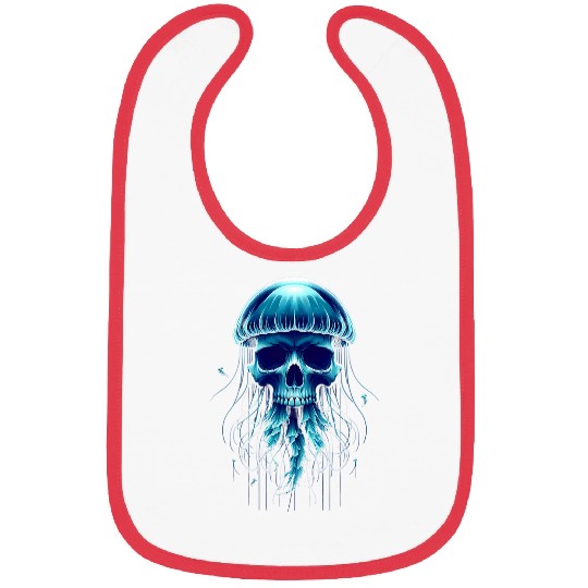 Oceanic Mystery Jellyfish Skull Fusion Art Bibs