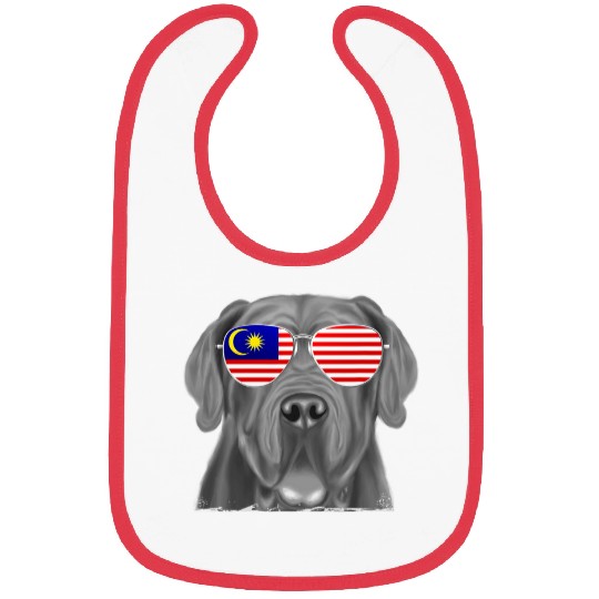 Neapolitan Mastiff Dog Malaysia Flag Sunglasses Bibs