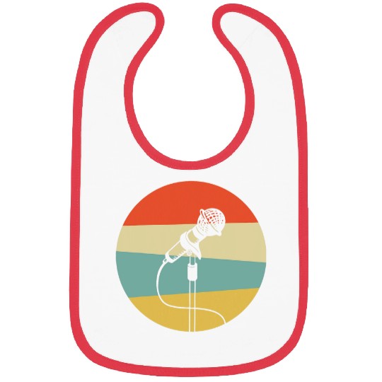 Retro Karaoke Singing Bar Microphone Music Songs Singer Bibs