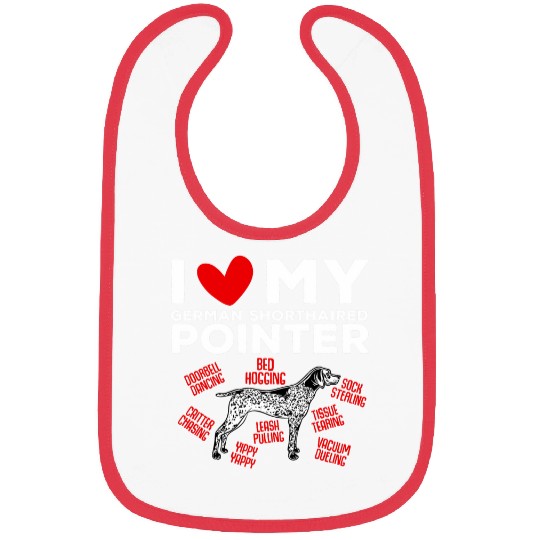I Love My German Shorthaired Pointer GSP Dog Bibs
