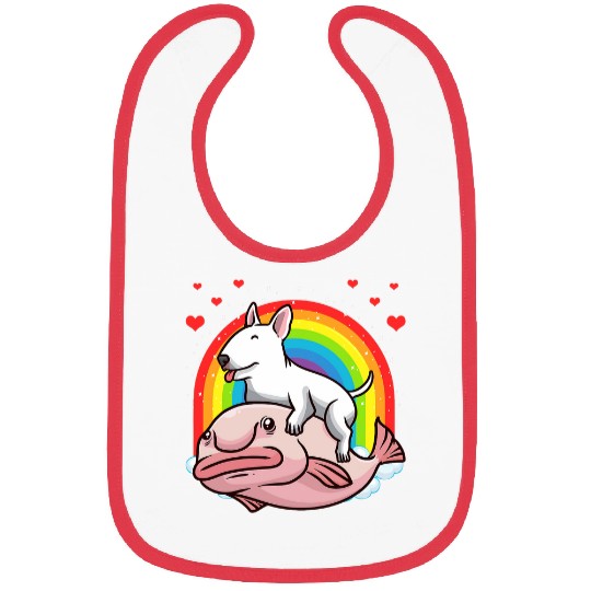 Miniature Bull Terrier Dog With Blobfish Bibs