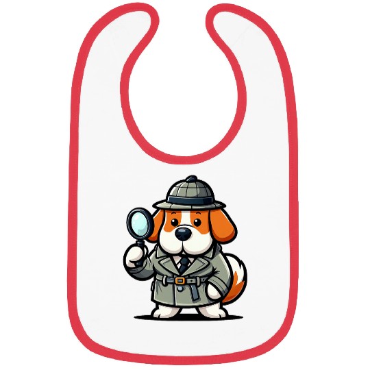 Saint Bernard Detective Funny Dog Mystery 1 Bibs