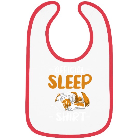 Official Sleep Pillow Pose Sleeping English Bulldog Bibs