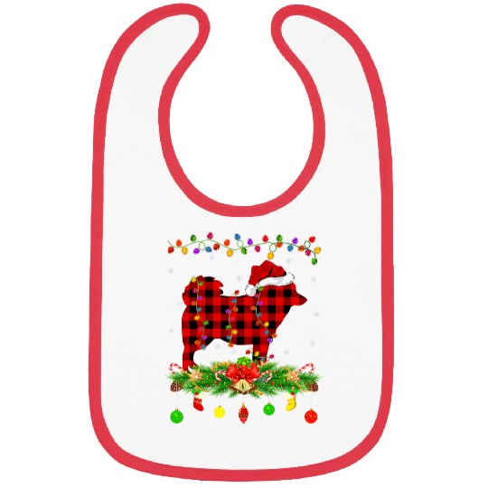 Matching buffalo plaids Schipperke Dog Christmas Pajama Bibs