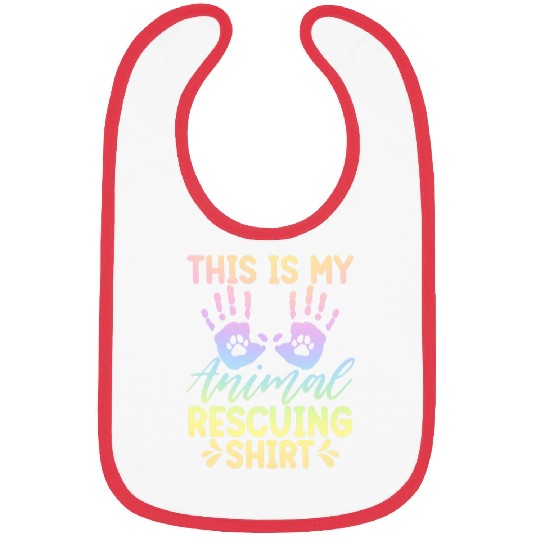 Pastel Rainbow Animal Rescue Graphic Art Design Bibs