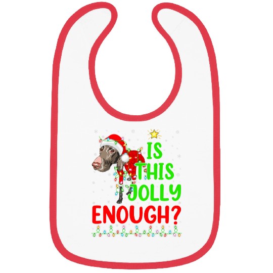 Is This Jolly Enough German Shorthaired Pointer Christmas Bibs