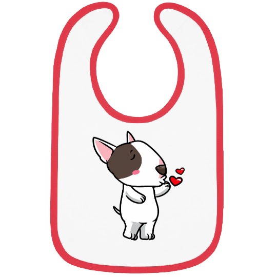 Miniature Bull Terrier Dog Kisses Bibs