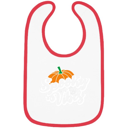 Spooky Vibes Pumpkin and Spiderweb Halloween Bibs