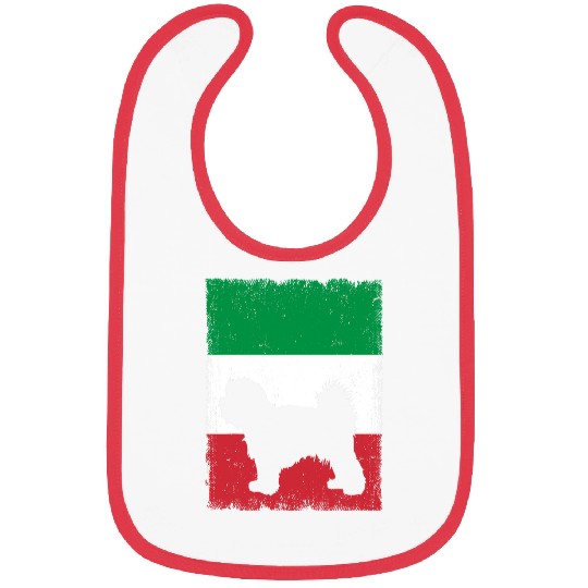 Dog Maltese Italy Flag Italian Vintage Mom Dad Bibs