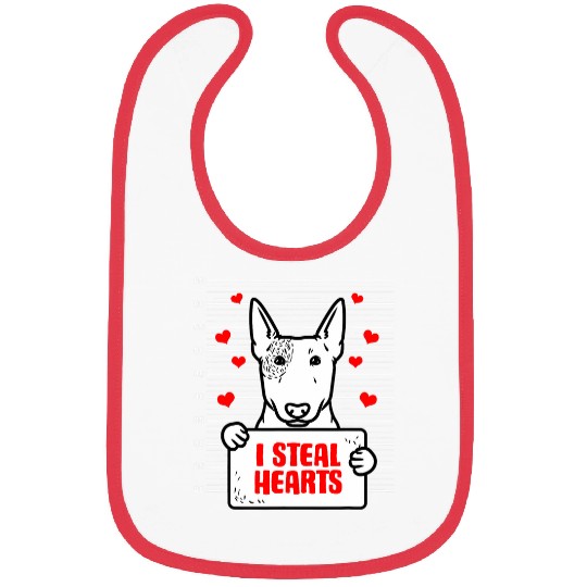 Miniature Bull Terrier Valentines Day Dog Love Bibs