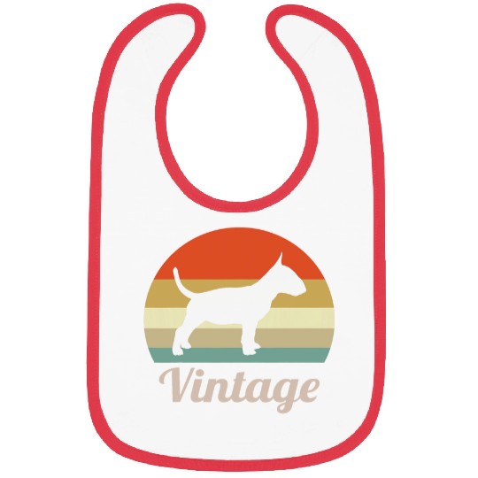 Miniature Bull Terrier Dog Lover vintages Retro Style Bibs