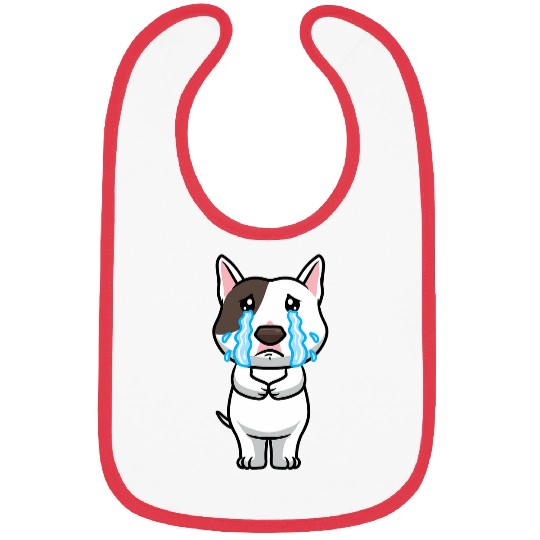 Miniature Bull Terrier Dog Sad Crying Bibs