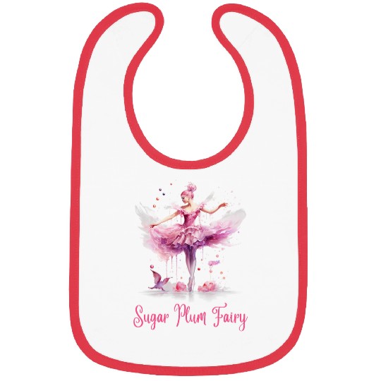 Sugar Plum Fairy Enchanting Nutcracker Ballet Fans Bibs