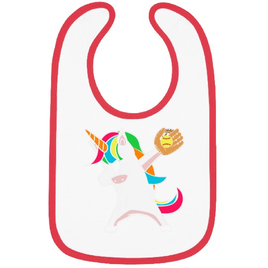 Softball Player Unicorns Dabbings Unicorns Dab Dance Bibs