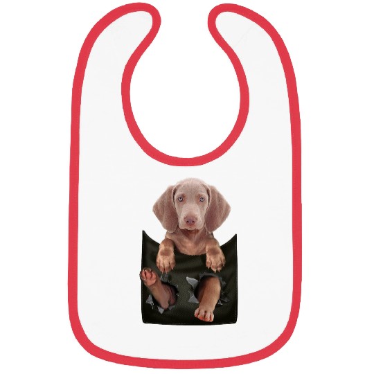 Weimaraner dog in print pocket funny for dog lover Bibs