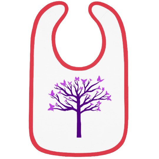 Purple Butterflies Tree Nature Butterfly Insect Lover Bibs