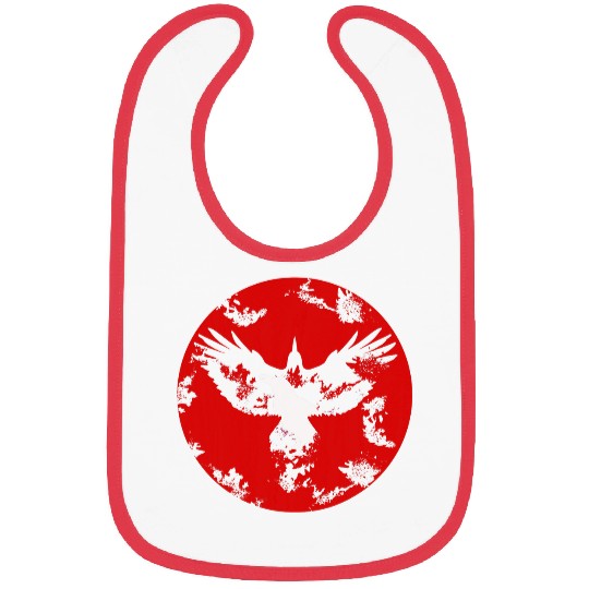 Red Moon Gothic Crow Bird Spooky Night Creepy Raven Bibs