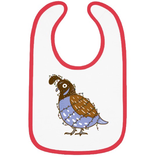 Quail Bird Christmas Tree Lights for Quail Whisperers Bibs