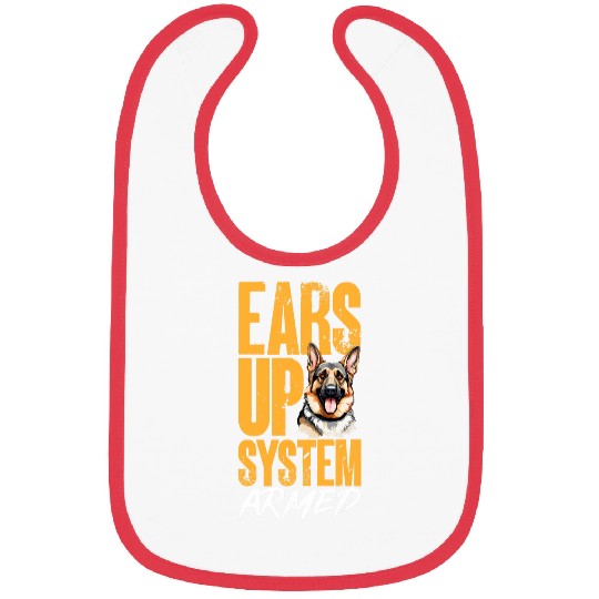 German Shepherd Dog Breed Ears Up System Armed Bibs