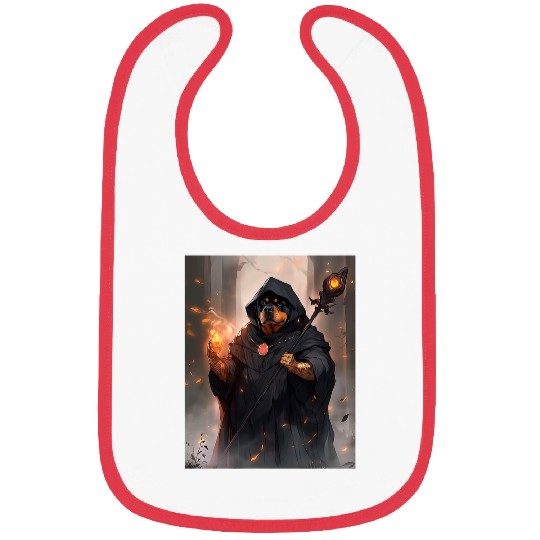 Rottweiler Wizard Funny Dog Magic Bibs