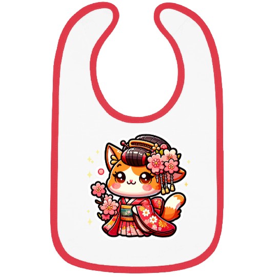 Sakura Cherry Blossom 2Geisha Kitty Cat 2Geisha Kitty Bibs