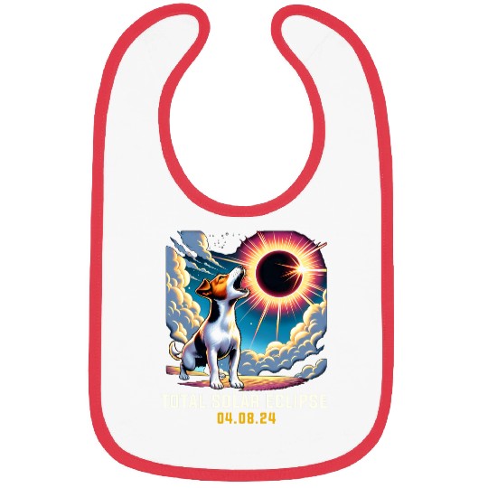 Jack Russell Terrier Dog Howling At Solar Eclipse Bibs