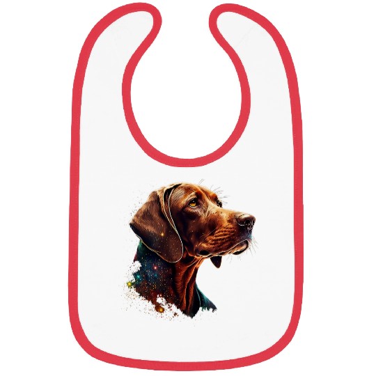 Outer Space Vizsla on Galaxy Astronaut Vizsla Bibs