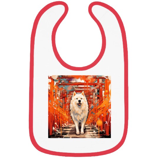 Samoyed Torii Gates Funny Dog Japan Bibs