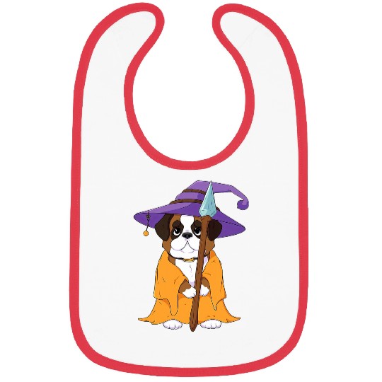 Saint Bernard Wizard Funny Dog Magic Bibs