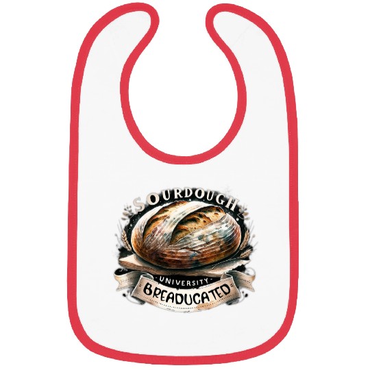 Sourdough University Breaducated Baking Humor Artisan Bread Bibs