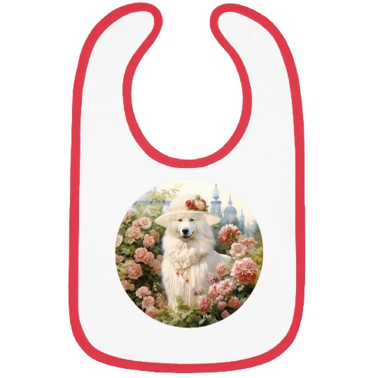 Samoyed English Lady Funny Dog Victorian Bibs
