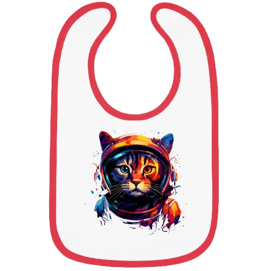 Space Cat Astronaut Cat Galaxy Kitten Graphic Bibs