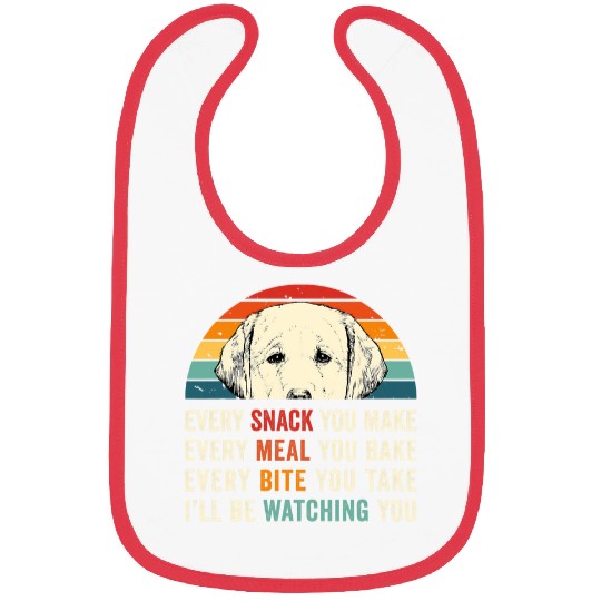 Retro Every snack you make Every meal you bake Yellow Lab Bibs