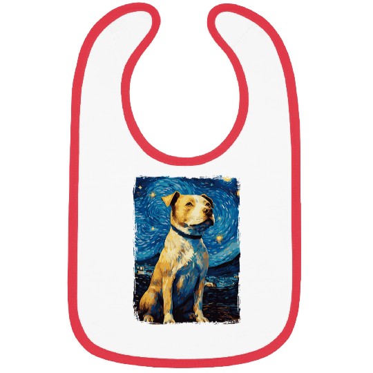Pitbull Dog Starry Night Bibs
