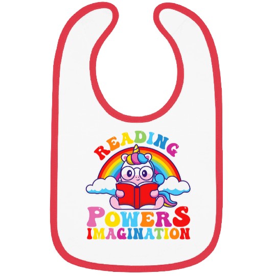 Reading Powers Imagination Cute Teacher Librarian Book Lover 24 Bibs