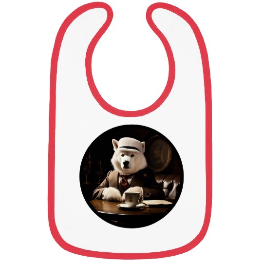 Samoyed English Gentleman Funny Dog Victorian Bibs