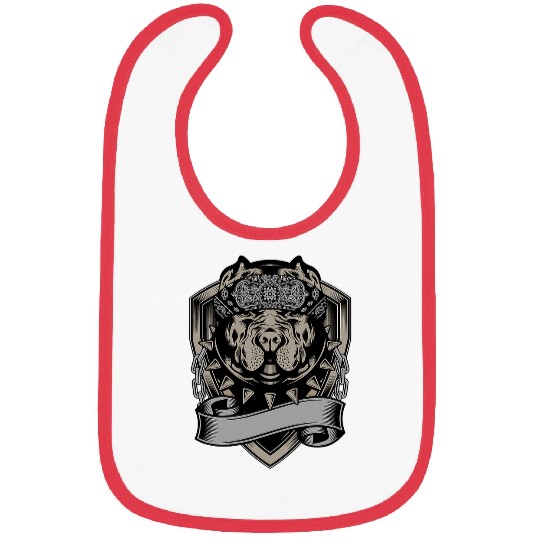 Pit Bull Terrier Dog Wearing A Bandana Bibs